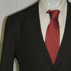 Stuarts Choice x Oxxford Clothes Bespoke Gray Striped Two Button Suit 42S